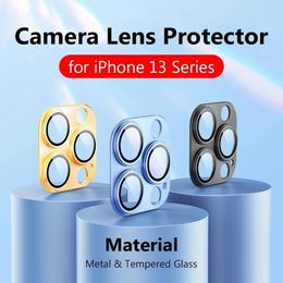 Luxurious Camera Lens Protector Cases For iPhone 13 Pro Max 12 11 Mini Full Cover Luxury Metal Ring+Glass Camera Protection Len Glass case