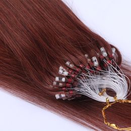 Machine Made Remy Hair Micro Loop Ring 100% Human Hair Extension 40pcs Bead Links Microring Hairs Extensions