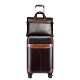 Suitcases Firstmeet Man Business Luggage Set With Handbag Luxury Trolley Suitcase Bag Brand Travel Carry On PU Boarding SuitcaseSuitcases