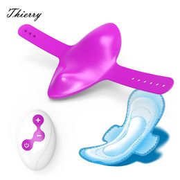 Thierry Invisible Wearable Wireless Remote Control Silicone Vibrator C String Panties Vibrating Egg for Clitoral Stimulator