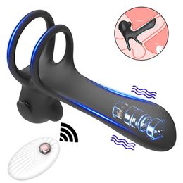 Penis Ring Cock Vibrator Wireless Remote Control Cockring Vaginal Stimulator Massager sexy Toys For Couple Men Male Peni Sleeve