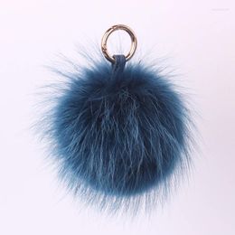 Keychains Large Raccoon Fur Ball Keychain Plush Bag Pendant Jewellery Automobile Key Holder Chain Pompom Enek22