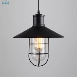 Pendant Lamps American Retro Loft Glass Industrial Lights Creative Single Head Metal Warehouse Hang For Bar Restaurant LightingsPendant