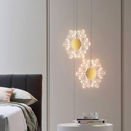 Pendant Lamps Modern Snowflake LED Lamp Nordic Bedside Light Indoor Lighting Living Room Kitchen Home Decoration Hanging LightPendant