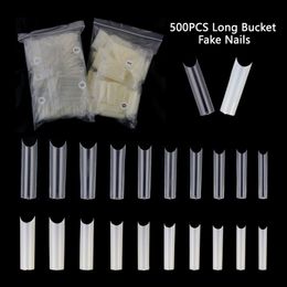 500Pcs Clear Natural False Nail Tips C Curved Long Square Straight Nails Artificial Acrylic Manicure Nail Art Tool 220725