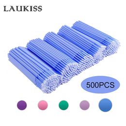 500pcs/lot Disposable Applicator Micro Brushes for Eyelash Extension Lash Cleaning Brushes Lip Brush Sticks Makeup Tools 220616