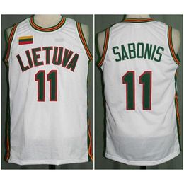 Xflsp #11 Arvydas Sabonis Team Lietuva Lithuania Retro Classic Basketball Jersey Mens Embroidery Stitched Custom any Number and name