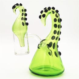 Glass Water Bong Octopus Shape Dab Rig Hookah 10MM Dewer Female Joint Percolater Borocilicate Craftbong