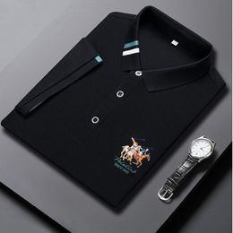 2022 polo summer new men's short-sleeved t-shirt mercerized cotton lapel casual embroidery youth Korean style polo shirt men