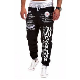 Mens Jogger Casual Pants Hip Hop Fitness Sportswear Bottoms Tight Sweatpant Trousers Printed Gym Jogging Sweatpants Streetwear 220713