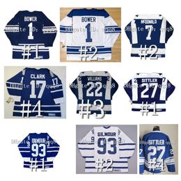 Vintage Doug Hockey Jersey WENDEL CLARK MATS SUNDIN TIM HORTON MIKE PALMATEER Lanny DARRYL SITTLER TIE DOMI WILLIAMS