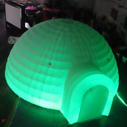 Outdoor Activities 6m Diameter Inflatable Igloo Dome Tent with led light White Structure Workshop for Event Party Wedding Exhibition Business Congress