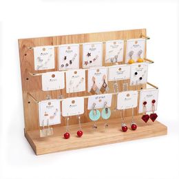Jewellery Pouches Bags Wood Earring Stand Multilayer Display Organiser Holder Shop Storage ShowcaseJewelry