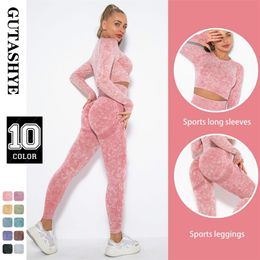 Yoga Clothing Set Sports Suit Women wear Outfit Fitness Athletic Wear Gym Seamless Workout Clothes For 220330