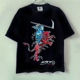 Warren T-shirts Dinosaur Skull Print Mens Lotas Womens Art T-Shirts Loose Tees Men Casual Shirt Shorts Sleeve Black Tee S-XL