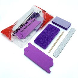 Nail Art Kits 10 Sets Disposable Pedicure Kit For Professional Salon Use File Manicure Tools Buffer Pumice Pad Bar Toe Separator
