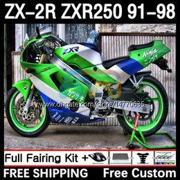 Body Kit For KAWASAKI NINJA ZXR-250 ZX 2R 2 R R250 ZXR 250 ZXR250 1991 1992 1993 1994 1995 1996 1997 1998 9DH.36 ZX-R250 ZX-2R ZX2R 91 92 93 94 95 96 97 98 Fairing green silver