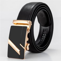 Belts 80-130 Men's Leather Automatic Buckle Pure Cowhide Trend Young And Middle-aged All-match Casual Pants Business Belt