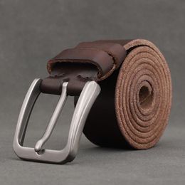 Belts Handmade Leather Belt Men's Head Needle Buckle Retro Simple Korean Trouser Fashion Young PeopleBelts