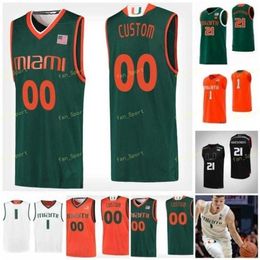 Xflsp NCAA College Miami Hurricanes Basketball Jersey 14 Rodney Miller Jr 15 Willie Herenton 21 Sam Waardenburg 22 Deng Gak Custom Stitched