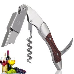 Openers Professional wine corkscrew wooden handle multifunctional portable screw beer wines corkscrew kitchen tool