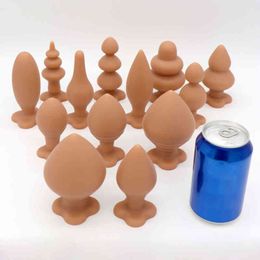 Nxy Anal Toys Realistic Skin Feeling Dildo Soft Tail Men Buttplug with Suction Cup Anus Dilator Insert Vagina Adult Couple Cosplay Sextoy 220420
