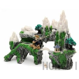 HONGYI 1 piece rium landscaping fish tank decoration rockery simulation of tic plants foreground crafts Y200917