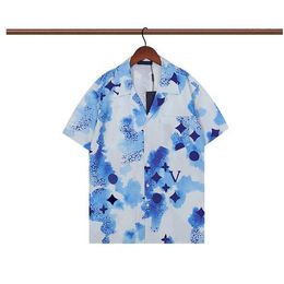 Luxury Designer Shirts Mens T-Shirts Fashion Geometric print bowling shirt Hawaii Floral Casual Shirts Men Slim Fit Short Sleeve Variety