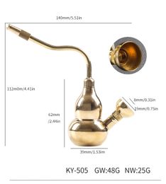 Arrival Pure copper brass hookah retro old-fashioned water filter pipe hookah dual-use type