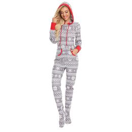 Women's Sleepwear Matching Family Halloween Pajama Set Zipper Front Hooded Footed One-Piece Pjs Loungewear S-XXLWomen's