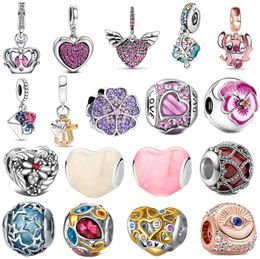 Luxury s925 Sterling Silver Beads Charms Classic Designer Love Heart Beaded DIY Pendant Original Fit Pandora Premium Bracelet Jewellery Gifts For Women