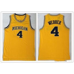 Nikivip custom XXS-6XL basketball jerseys made Michigan Wolverines College #4 Chris Webber man women youth size S-5XL any name number