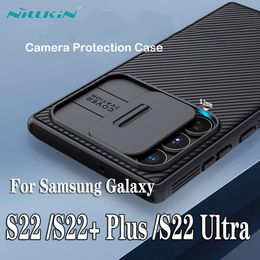 For Samsung Galaxy S22 Ultra Case NILLKIN Camshield Pro Slide Lens Cases Armor Shell Frosted Shield S22+ Plus Cover