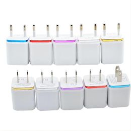 Fast Charging Dual USB Charger Universal Travel EU/US Plug Adapter Portable Wall Mobile Phone Charger 5 Colours