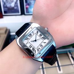 trending watches for men Automatic Mens Watch Watches White Dial Leather Strap Bands High Quality Men's Watch Watches