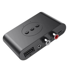 Bluetooth Transmitters V5.0 Audio Receiver U Disc RCA 3.5mm 3.5 AUX Jack Stereo Music Wireless Adapter with Mic For Car Kit Speaker Amplifier B21