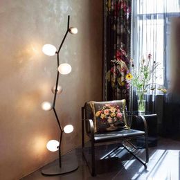 Floor Lamps Nordic Creative Design Ivy Glass Shade Led Lamp Living Room Home Decor Sofa Corner Standing Light Bedroom Bedside