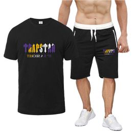 2022 New TRAPSTAR Summer Casual Tracksuit Shorts T-shirt Set Harajuku Tops Tees Hip Hop Streetwear T shirt Sport Sweatpants Men's Sets