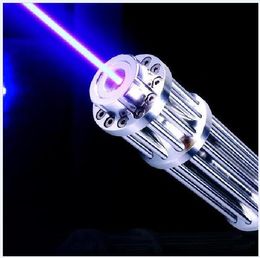 HOT! NEW 100000m 450nm High Power Blue Laser Pointer Flashlight Wicked LAZER Torch Hunting teaching