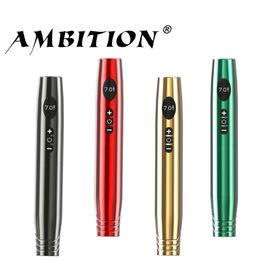 Ambition Wireless Tattoo Machine Pen Permanent Makeup Eyeliner Tools Micropigmentation Semi Permanent PMU 220624