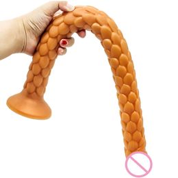 New Trend Anal Plug Snake Dildo Adult sexy Toys For Women Men Couples Stimulate Prostate Massage Super Long Buttplug 18