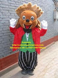 Mascot doll costume New Brown Hedgehog Mascot Costume Hedgepig Rrinaceus Earopaeus Erinaceus Europaeus Igel With Happy Smiling Face No.547 F