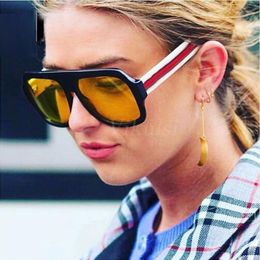 Sunglasses Square Oversized Women Men Fashion Sun Glasses Lady Brand Designer Vintage Black Yellow Shades Gafas Oculos UV400Sunglasses