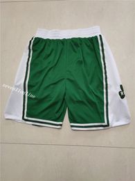 2022 Newe City Version Men's Basketball Team Throwback Boston 75th Green Colour Stitched Shorts Pants with Elastic Waist in size S- 2XL Fashion Sport Style Shorts