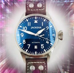 Big Men's Mechanical Watch Genuine Leather Belt Self-Winding Waterproof Timer Clock 45mm