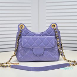 Trend Luxury Ladies Shoulder Bag Oil Wax Leather Six Colors Coins High Quality Classic Quilted Diamond Check Hardware Chain Crossbody