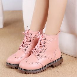 Warm winter Plush Girls high Boots Children's side zipper Snow boots girls shoes With Outdoor est lacing kids shoes LJ201202