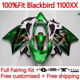 Injection Mold Body For HONDA Blackbird CBR1100 CBR 1100 XX CC 1100XX 96-07 108No.64 CBR1100XX 1996 1997 1998 1999 2000 2001 1100CC 02 03 04 05 06 07 Fairing green black