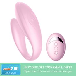 DRAIMIOR Double-head Vibrator 10 -Speed U shape Stimulate vagina clitoris For Women Masturbation Wireless Remote Control sexy toy Beauty Items