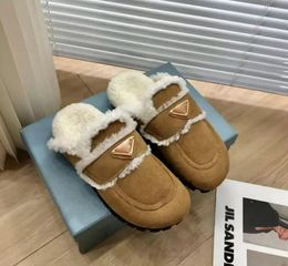 Зимние теплые тапочки, женская обувь, снегоступы для дома и улицы, короткие сапоги, женские туфли на плоской подошве, замшевые тапочки из хлопка и овчины, EU35-40, супер качество
